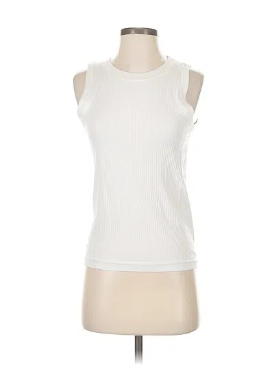 Pre-owned Athleta Sleeveless T-shirt In White
