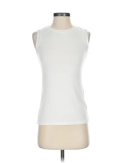 Pre-owned Athleta Sleeveless T-shirt In White