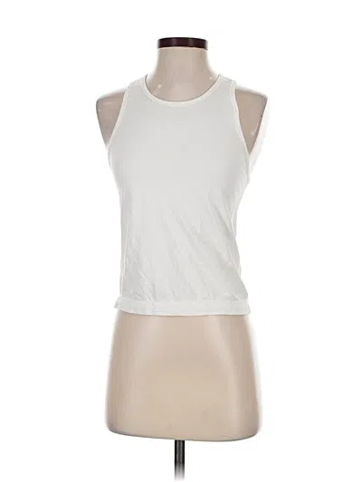 Pre-owned Athleta Sleeveless T-shirt In White