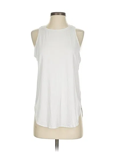 Pre-owned Athleta Sleeveless T-shirt In White