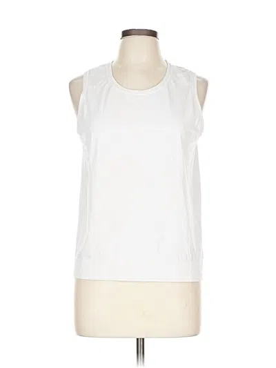 Pre-owned Athleta Sleeveless T-shirt In White