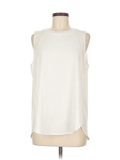 Pre-owned Athleta Sleeveless T-shirt In White