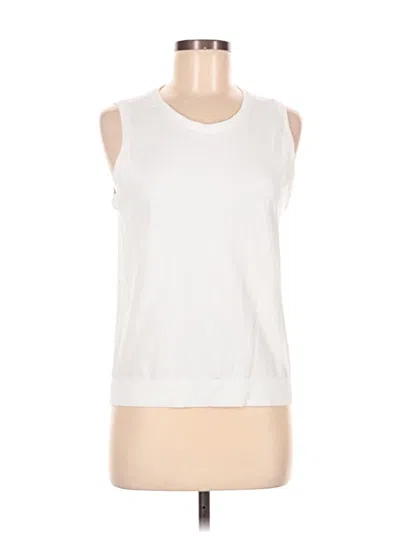Pre-owned Athleta Sleeveless T-shirt In White