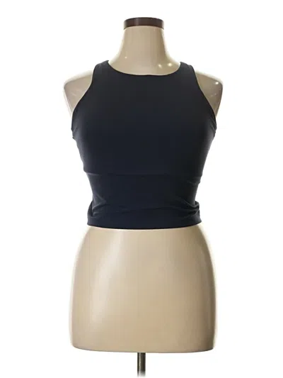 Pre-owned Athleta Sleeveless Top Black Solid Pattern High Neck Tops