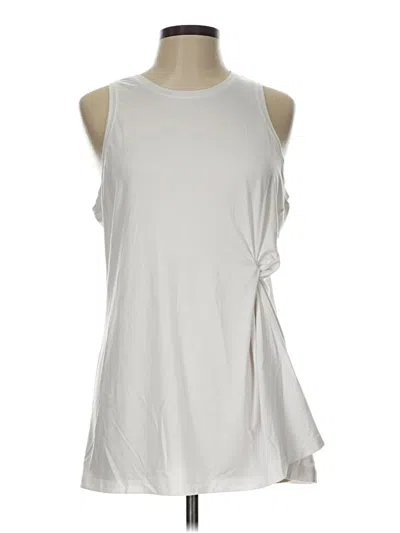 Pre-owned Athleta Sleeveless Top Ivory Halter Neckline Tops In White