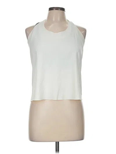 Pre-owned Athleta Sleeveless Top Ivory Halter Neckline Tops In White