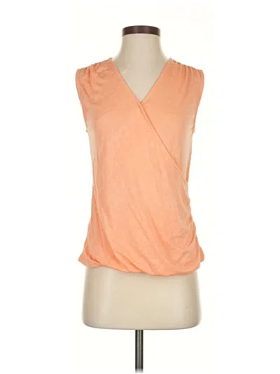 Pre-owned Athleta Sleeveless Top Orange Plunge Neckline Tops