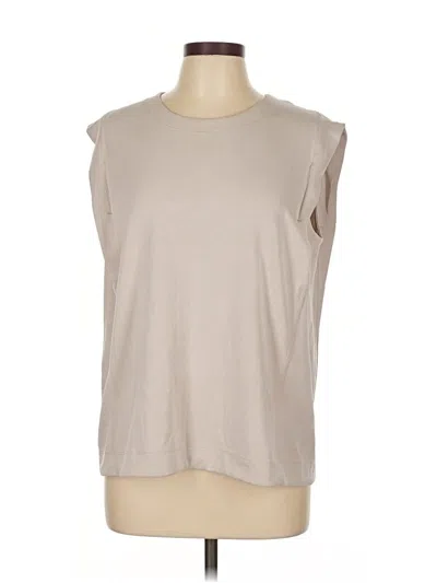 Pre-owned Athleta Sleeveless Top Tan Crew Neck Tops In Brown