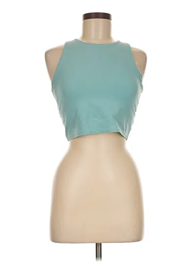 Pre-owned Athleta Sleeveless Top Teal Halter Neckline Tops In Blue