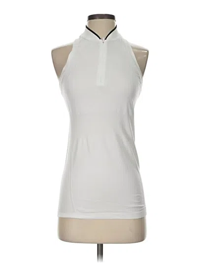 Pre-owned Athleta Sleeveless Top White Halter Neckline Tops