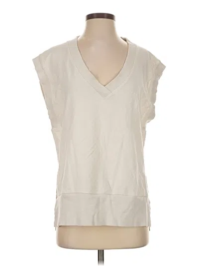 Pre-owned Athleta Sleeveless T-shirt In Ivory