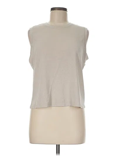Pre-owned Athleta Sleeveless T-shirt In Ivory