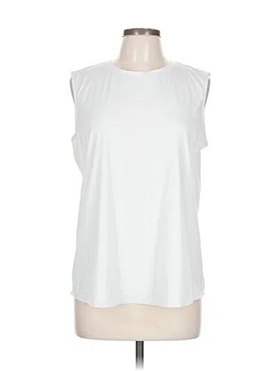 Pre-owned Athleta Sleeveless T-shirt In White