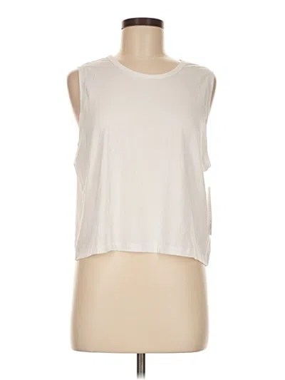 Pre-owned Athleta Sleeveless T-shirt In White