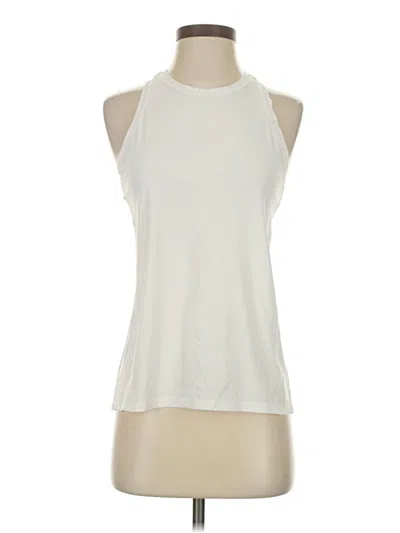 Pre-owned Athleta Sleeveless T-shirt In White