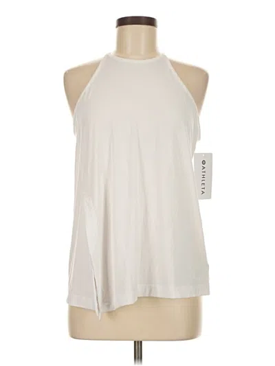 Pre-owned Athleta Sleeveless T-shirt In White