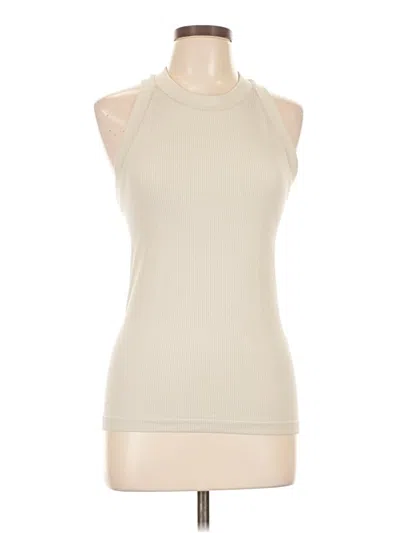 Pre-owned Athleta Sleeveless T-shirt In White