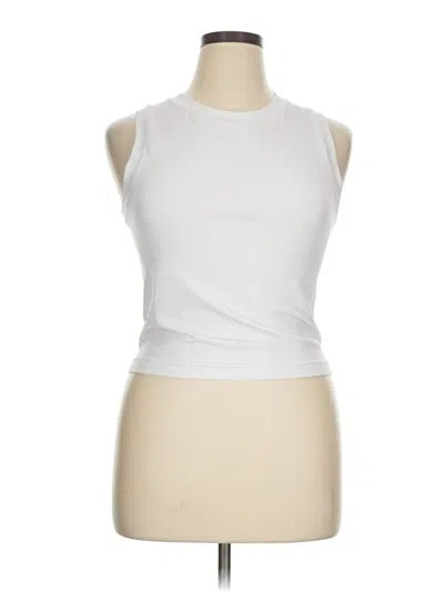 Pre-owned Athleta Sleeveless T-shirt In White