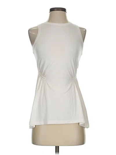Pre-owned Athleta Sleeveless T-shirt In White
