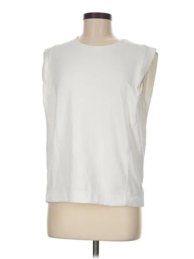 Pre-owned Athleta Sleeveless T-shirt In White