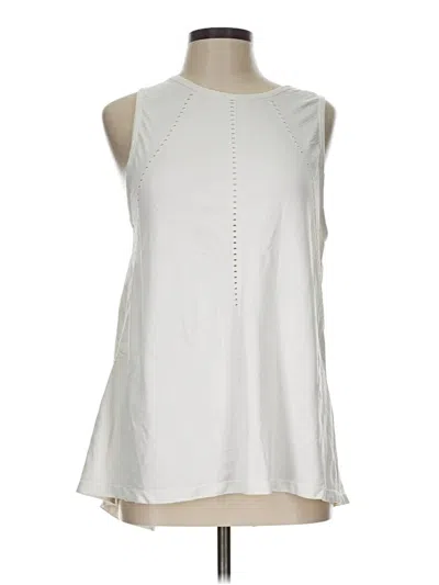 Pre-owned Athleta Sleeveless T-shirt In White