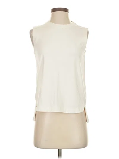 Pre-owned Athleta Sleeveless T-shirt In White