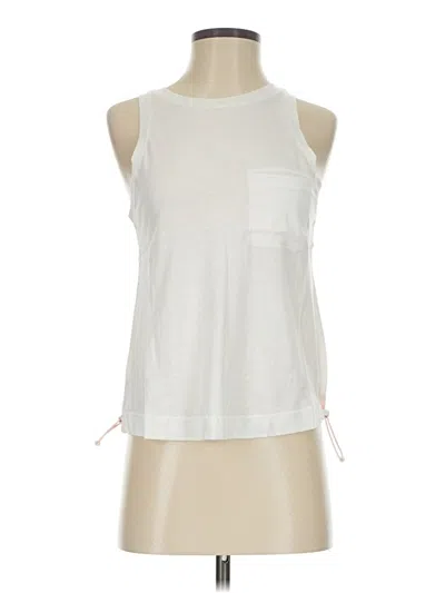 Pre-owned Athleta Sleeveless T-shirt In White