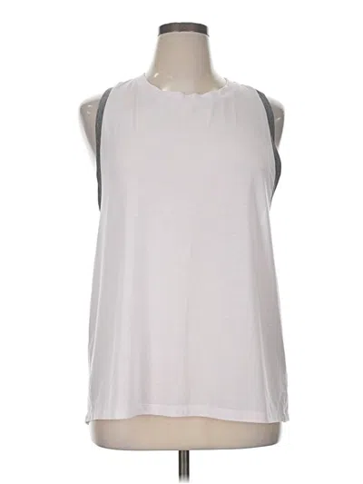 Pre-owned Athleta Sleeveless T-shirt In White