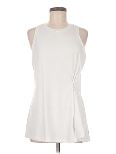 Pre-owned Athleta Sleeveless T-shirt In White