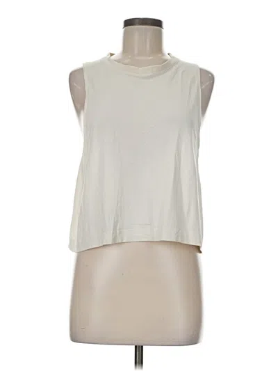 Pre-owned Athleta Sleeveless T-shirt In White