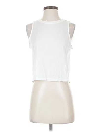 Pre-owned Athleta Sleeveless T-shirt In White