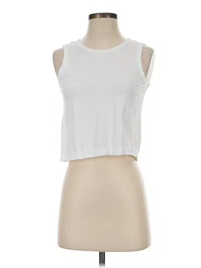 Pre-owned Athleta Sleeveless T-shirt In White