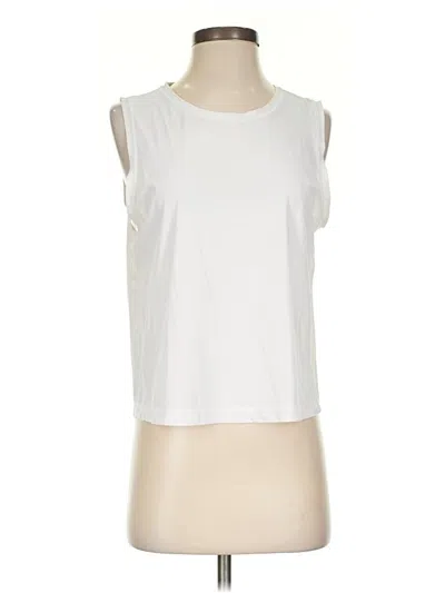 Pre-owned Athleta Sleeveless T-shirt In White