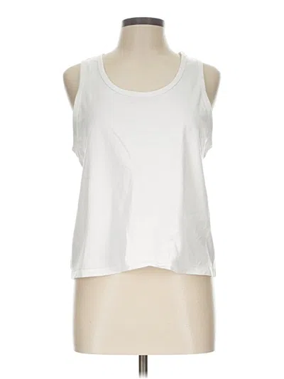 Pre-owned Athleta Sleeveless T-shirt In White