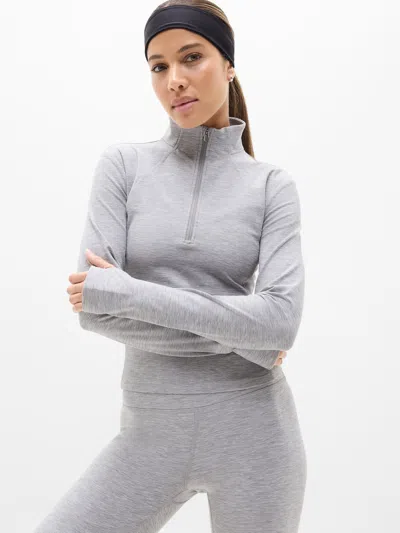 Athleta Softluxe Half Zip In Gray