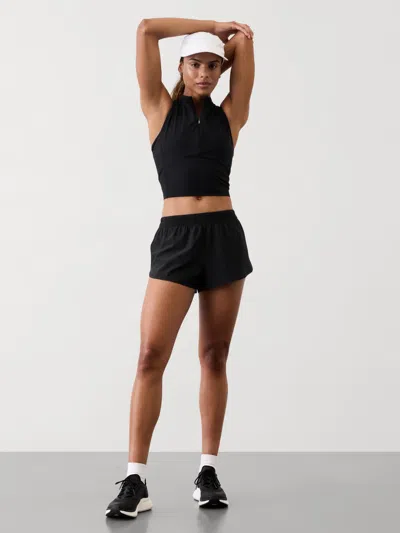 Athleta Speedwork Mid Rise 2 1/2" Run Short In Black