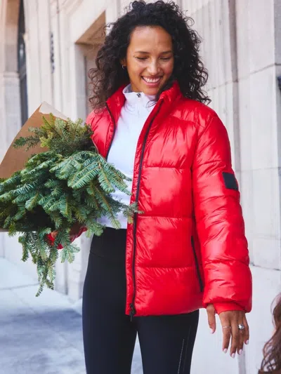 Athleta Stratus Puffer Jacket In Red