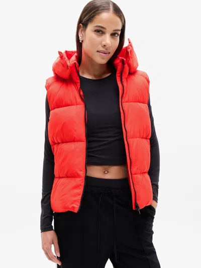 Athleta Stratus Puffer Vest In Red