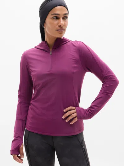 Athleta Summit Half Zip Hoodie In Purple