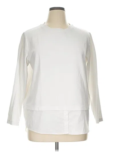 Pre-owned Athleta Sweatshirt In White