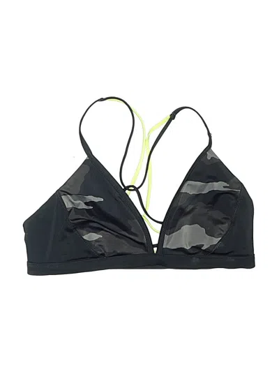 Pre-owned Athleta Swimsuit Top Black Camo Pattern Swimwear
