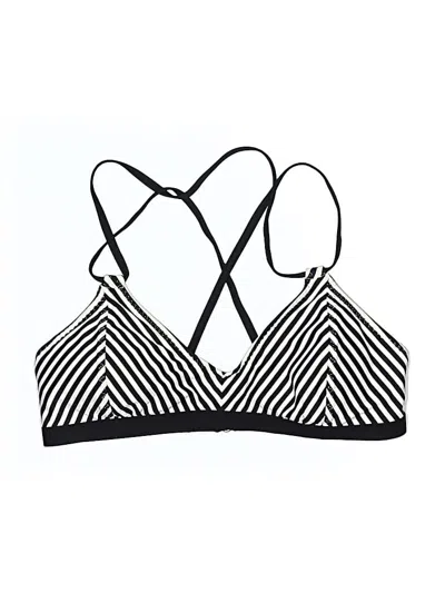 Pre-owned Athleta Swimsuit Top Black Chevron/herringbone Pattern Swimwear