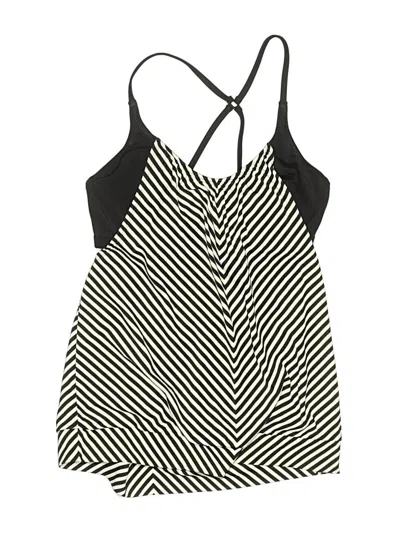 Pre-owned Athleta Swimsuit Top Black Chevron/herringbone Pattern Swimwear