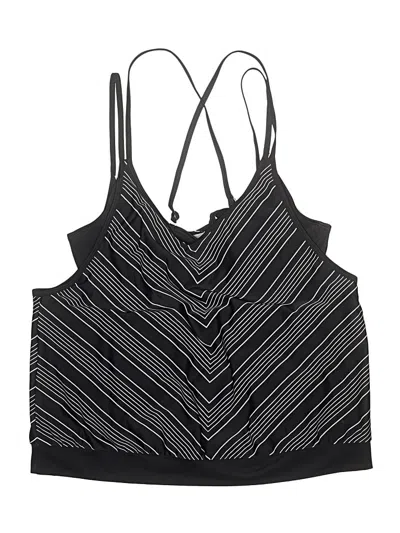 Pre-owned Athleta Swimsuit Top Black Chevron/herringbone Pattern Swimwear