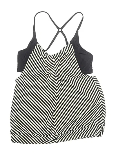 Pre-owned Athleta Swimsuit Top Black Chevron/herringbone Pattern Swimwear
