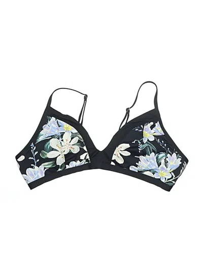 Pre-owned Athleta Swimsuit Top Black Floral Pattern Swimwear