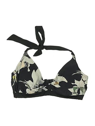 Pre-owned Athleta Swimsuit Top Black Floral Pattern Swimwear