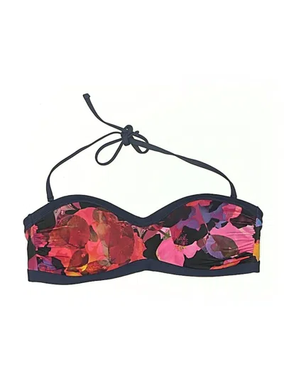 Pre-owned Athleta Swimsuit Top Black Floral Pattern Swimwear