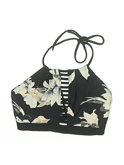Pre-owned Athleta Swimsuit Top Black Floral Pattern Swimwear