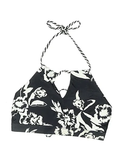 Pre-owned Athleta Swimsuit Top Black Floral Pattern Swimwear